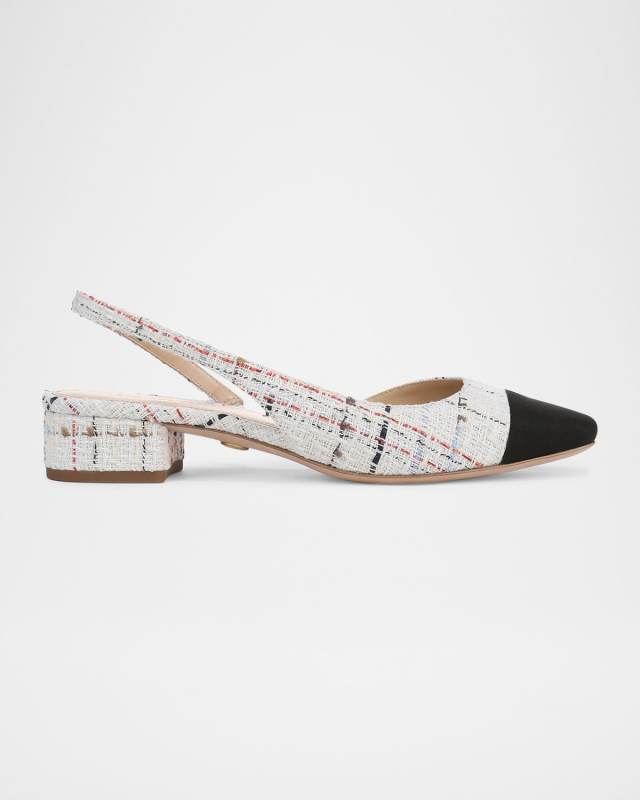 Cecile Tweed Slingback Ballerina Pumps